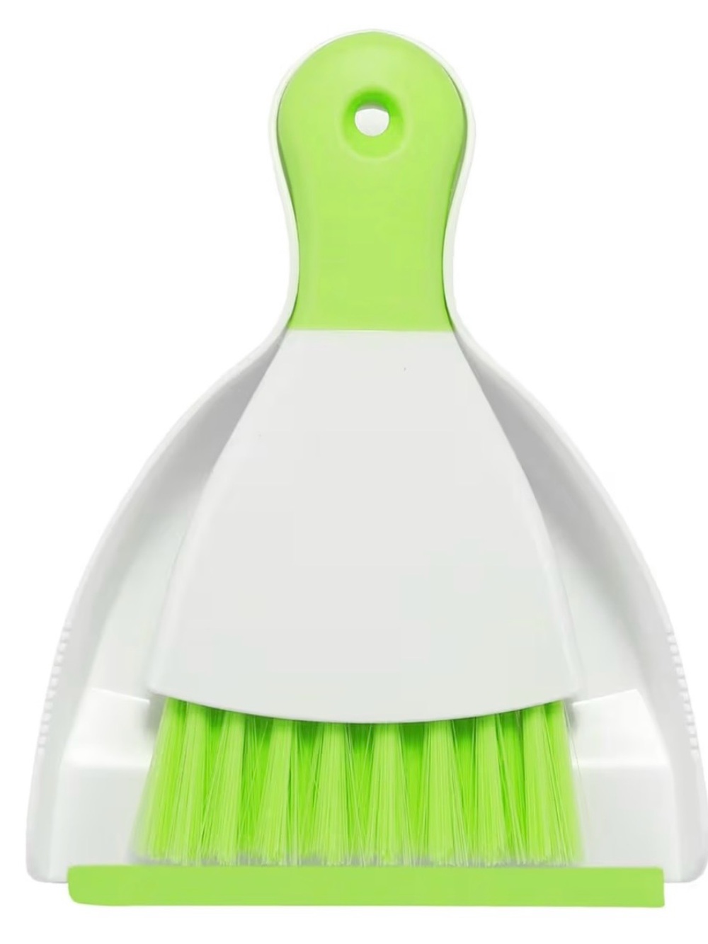 Compact Handheld Dustpan and Brush Set - Lime Green & White